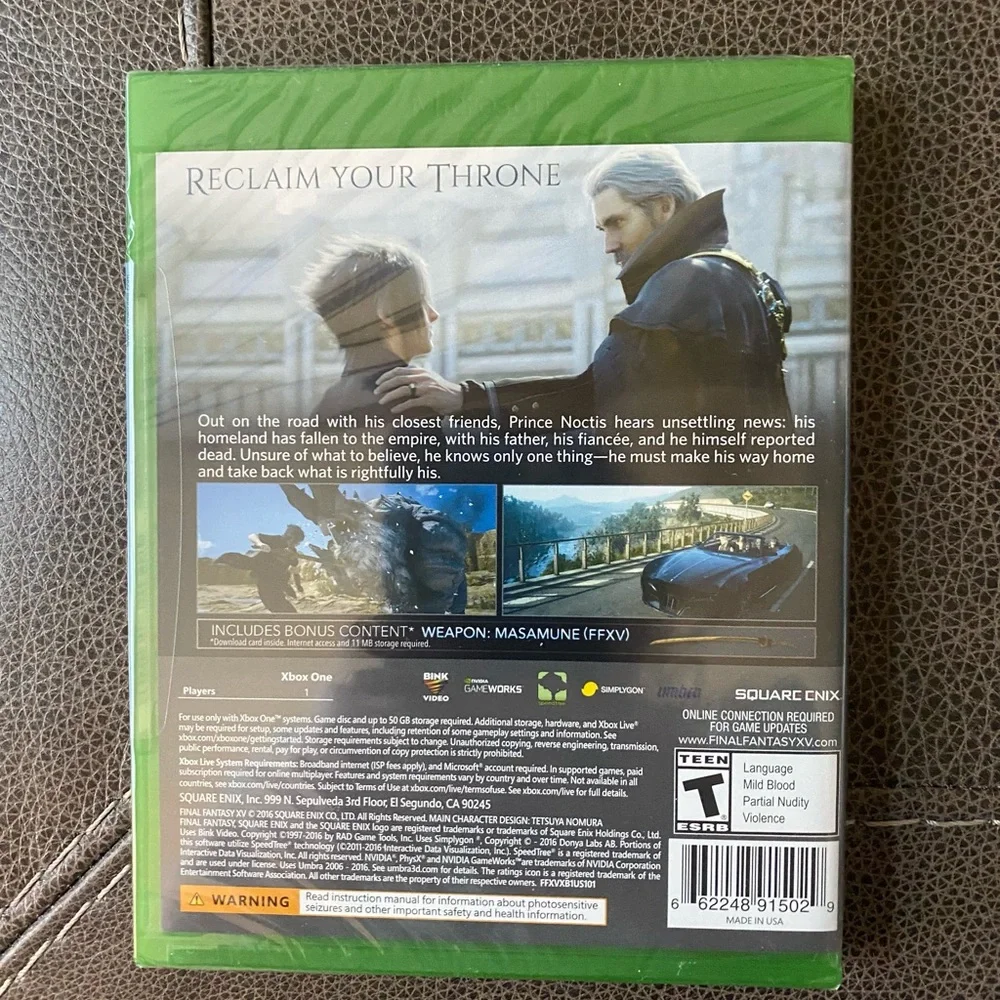 Final Fantasy XV: Day One Edition (Microsoft Xbox One, 2016)